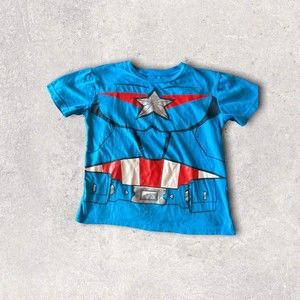 Marvel Avengers Captain America Boys Costume Graphic T Shirt - Size 10